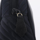 Saint Laurent Hand Bag Nylon Navy Silver Auth mr3139-14
