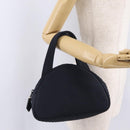 Saint Laurent Hand Bag Nylon Navy Silver Auth mr3139-20