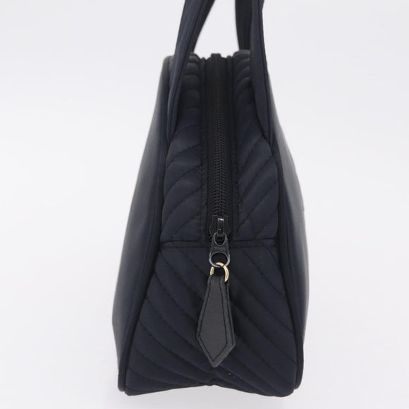 Saint Laurent Hand Bag Nylon Navy Silver Auth mr3139