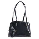 GUCCI Shoulder Bag Patent leather Silver Black 001 3261 Auth mr3142-1