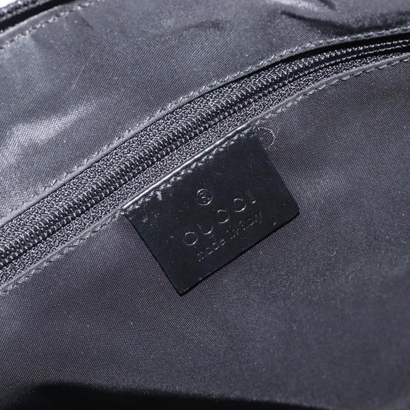 GUCCI Shoulder Bag Patent leather Silver Black 001 3261 Auth mr3142