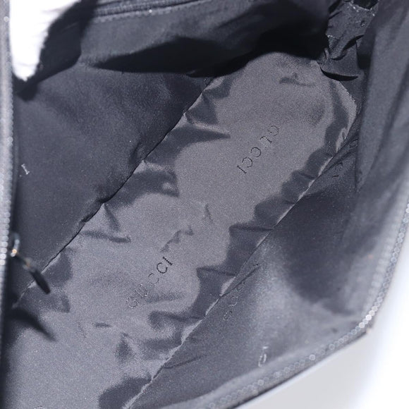 GUCCI Shoulder Bag Patent leather Silver Black 001 3261 Auth mr3142