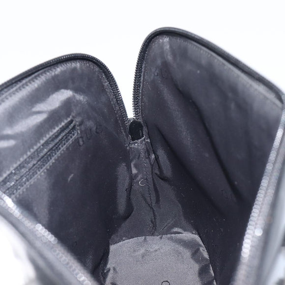 GUCCI Shoulder Bag Patent leather Silver Black 001 3261 Auth mr3142