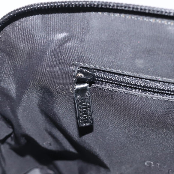 GUCCI Shoulder Bag Patent leather Silver Black 001 3261 Auth mr3142