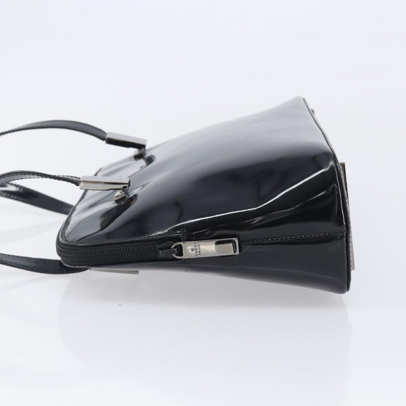 GUCCI Shoulder Bag Patent leather Silver Black 001 3261 Auth mr3142