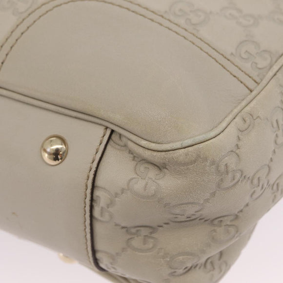GUCCI GG Canvas Guccissima Tote Bag Leather White Gold 163805 Auth mr3143