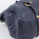 Miu Miu Hand Bag Leather 2way Navy Gold Auth mr3145V-13