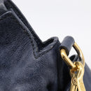 Miu Miu Hand Bag Leather 2way Navy Gold Auth mr3145V-18