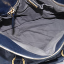 Miu Miu Hand Bag Leather 2way Navy Gold Auth mr3145V-21