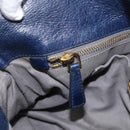 Miu Miu Hand Bag Leather 2way Navy Gold Auth mr3145V-24