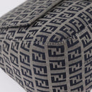 FENDI Zucchino Canvas Mamma Baguette Shoulder Bag Navy Silver Auth mr3148V-10