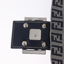 FENDI Zucchino Canvas Mamma Baguette Shoulder Bag Navy Silver Auth mr3148V-16