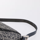 FENDI Zucchino Canvas Mamma Baguette Shoulder Bag Navy Silver Auth mr3148V-8