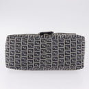 FENDI Zucchino Canvas Mamma Baguette Shoulder Bag Navy Silver Auth mr3148V-9