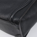 CELINE Luggage Nano Shopper Hand Bag Leather 2way Black Silver Auth mr3149V-15