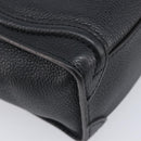 CELINE Luggage Nano Shopper Hand Bag Leather 2way Black Silver Auth mr3149V-16