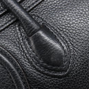 CELINE Luggage Nano Shopper Hand Bag Leather 2way Black Silver Auth mr3149V-18