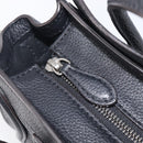 CELINE Luggage Nano Shopper Hand Bag Leather 2way Black Silver Auth mr3149V-20