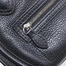 CELINE Luggage Nano Shopper Hand Bag Leather 2way Black Silver Auth mr3149V-26