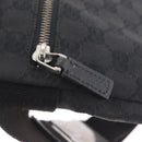 GUCCI GG Canvas Waist bag Black Silver 28566 Auth mr3150A-24