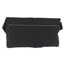 GUCCI GG Canvas Waist bag Black Silver 28566 Auth mr3150A-3