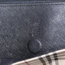 BURBERRY Nova Check Hand Bag Canvas Beige Silver Auth mr3151-27