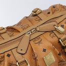 MCM Vicetos Logogram Boston Bag PVC Leather Brown Gold Auth mr3152A-16