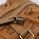 MCM Vicetos Logogram Boston Bag PVC Leather Brown Gold Auth mr3152A-17