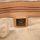 MCM Vicetos Logogram Boston Bag PVC Leather Brown Gold Auth mr3152A-19