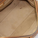 MCM Vicetos Logogram Boston Bag PVC Leather Brown Gold Auth mr3152A-20