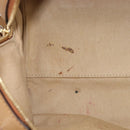 MCM Vicetos Logogram Boston Bag PVC Leather Brown Gold Auth mr3152A-22