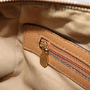 MCM Vicetos Logogram Boston Bag PVC Leather Brown Gold Auth mr3152A-24
