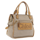 Chloe Harley Hand Bag Canvas Beige Gold Auth mr3153A-1