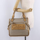 Chloe Harley Hand Bag Canvas Beige Gold Auth mr3153A-28