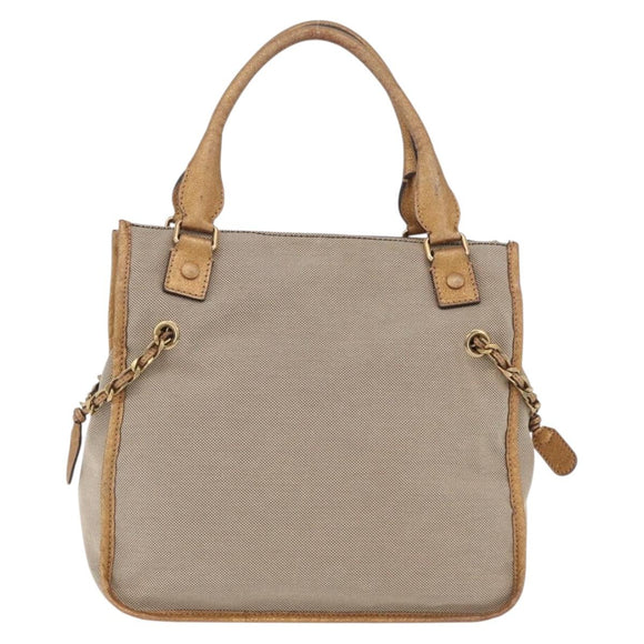 Chloe Harley Hand Bag Canvas Beige Gold Auth mr3153A