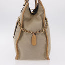 Chloe Harley Hand Bag Canvas Beige Gold Auth mr3153A-4