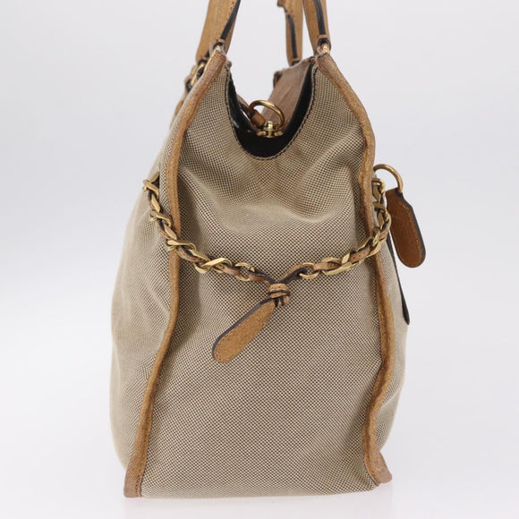 Chloe Harley Hand Bag Canvas Beige Gold Auth mr3153A