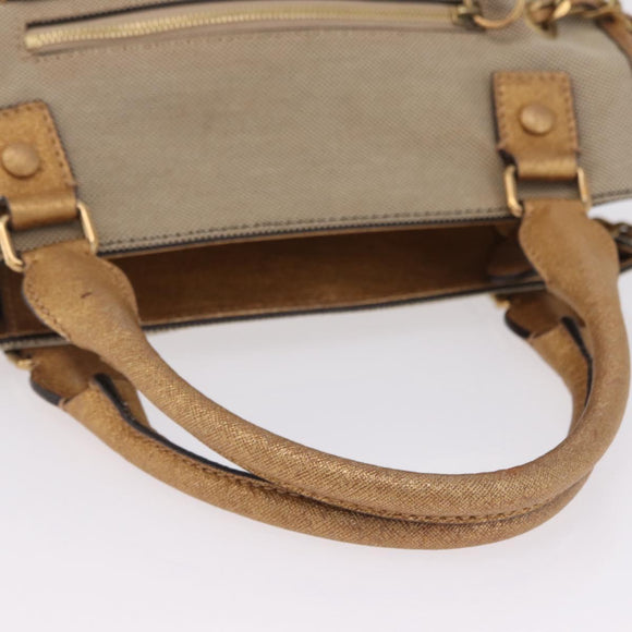 Chloe Harley Hand Bag Canvas Beige Gold Auth mr3153A