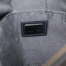 FENDI Zucchino Canvas Shoulder Bag Dark Brown Silver Auth mr3155-16