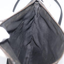 FENDI Zucchino Canvas Shoulder Bag Dark Brown Silver Auth mr3155-18