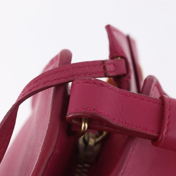 Saint Laurent Hand Bag Leather 2way Pink Gold Auth mr3162A