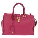 Saint Laurent Hand Bag Leather 2way Pink Gold Auth mr3162A-2