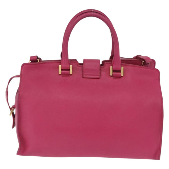 Saint Laurent Hand Bag Leather 2way Pink Gold Auth mr3162A