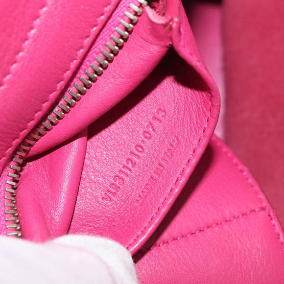 Saint Laurent Hand Bag Leather 2way Pink Gold Auth mr3162A