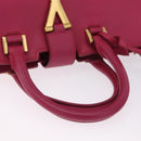 Saint Laurent Hand Bag Leather 2way Pink Gold Auth mr3162A-7