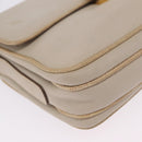 CELINE Shoulder Bag Leather Beige Gold Auth mr3163-12