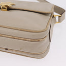 CELINE Shoulder Bag Leather Beige Gold Auth mr3163-13