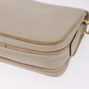 CELINE Shoulder Bag Leather Beige Gold Auth mr3163-15
