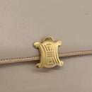 CELINE Shoulder Bag Leather Beige Gold Auth mr3163-16