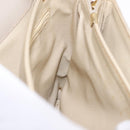 CELINE Shoulder Bag Leather Beige Gold Auth mr3163-21